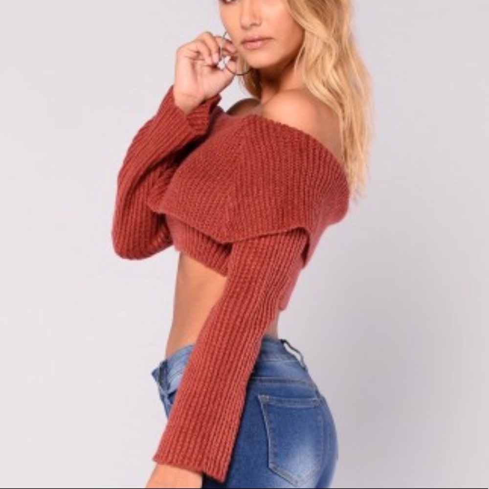 Fold over cropped sweater